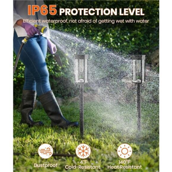 Solar Pathway Lights Outdoor,8 Pack Bright Solar Lights Outdoor, IP65 Waterproof - Picture 3 of 7